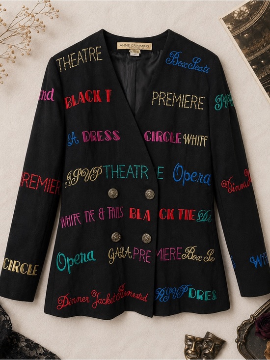 anne crimmins Jackets & Blazers - Anne Crimmins UMI Collections Theater Blazer 8 Vintage Embellished Artsy Jacket